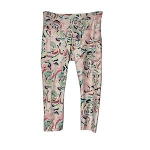 Athleta Women’s Floral Pastel Workout Capri “ultimate stash ll capri” size L